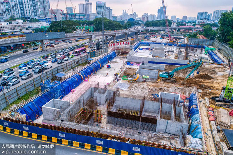 建设中的吉隆坡地铁MRT 项目。